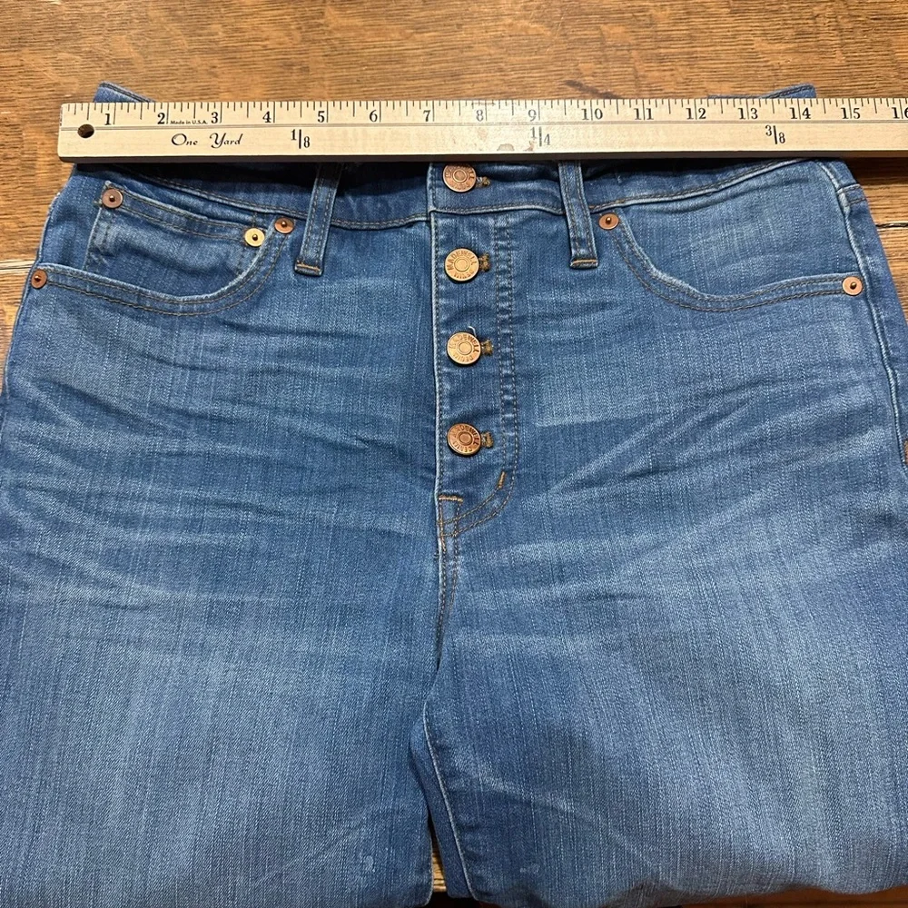 Madewell Cali Demi boot sz‎ 28 Blue Distressed Flare Jeans JB1 - Picture 3 of 8